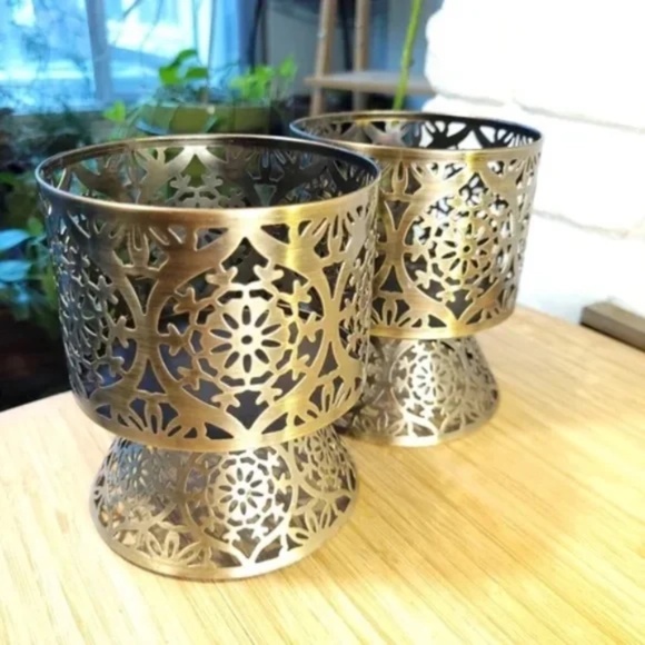 Better Homes And Gardens Other - Pair of Perforated Metal Candle Sleeves or Holders